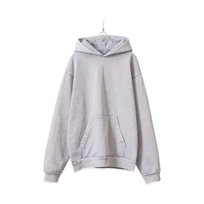Los Angeles Apparel 14oz Mineral Wash Heavy Fleece Pullover Hoodie Sweat Parka "Ice Grey"