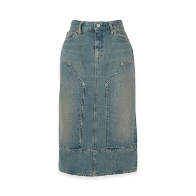 HYSTERIC GLAMOUR Women's Double Knee Denim Skirt "Light Indigo Blue"