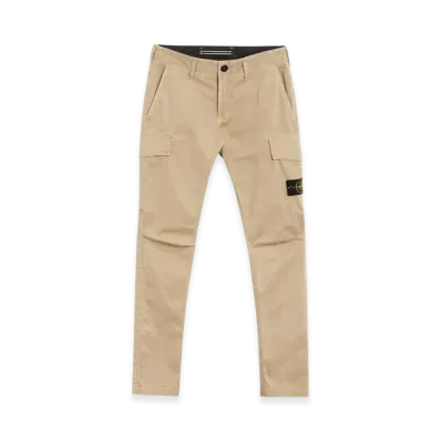 Stone Island 30604 Old Treatment Organic Cotton Stretch Broken Twill Cargo Pants - 24SS "Sand"