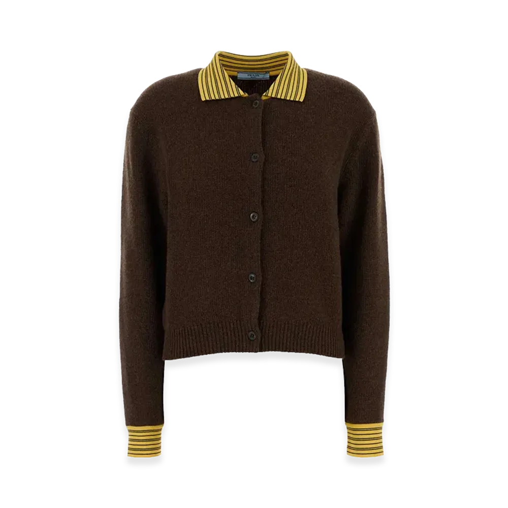 PRADA Women's Cashmere Blend Cardigan "Brown"