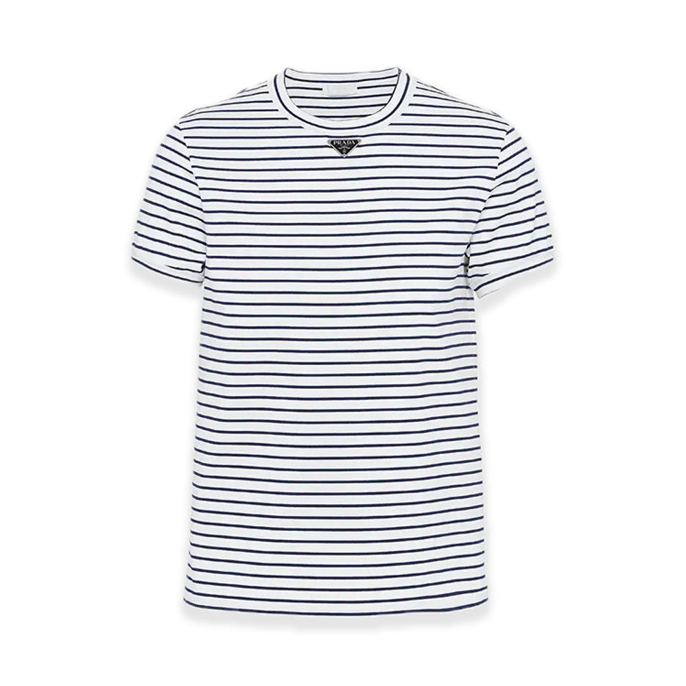 PRADA Cotton Tee "White/Navy"
