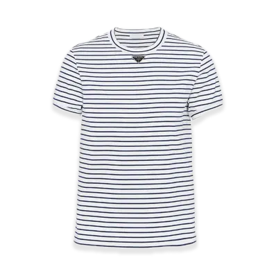 PRADA Cotton Tee "White/Navy"