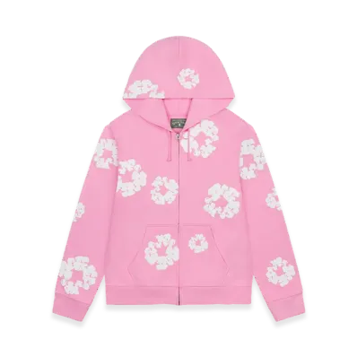DENIM TEARS Cotton Wreath Zip Hoodie "Pink"