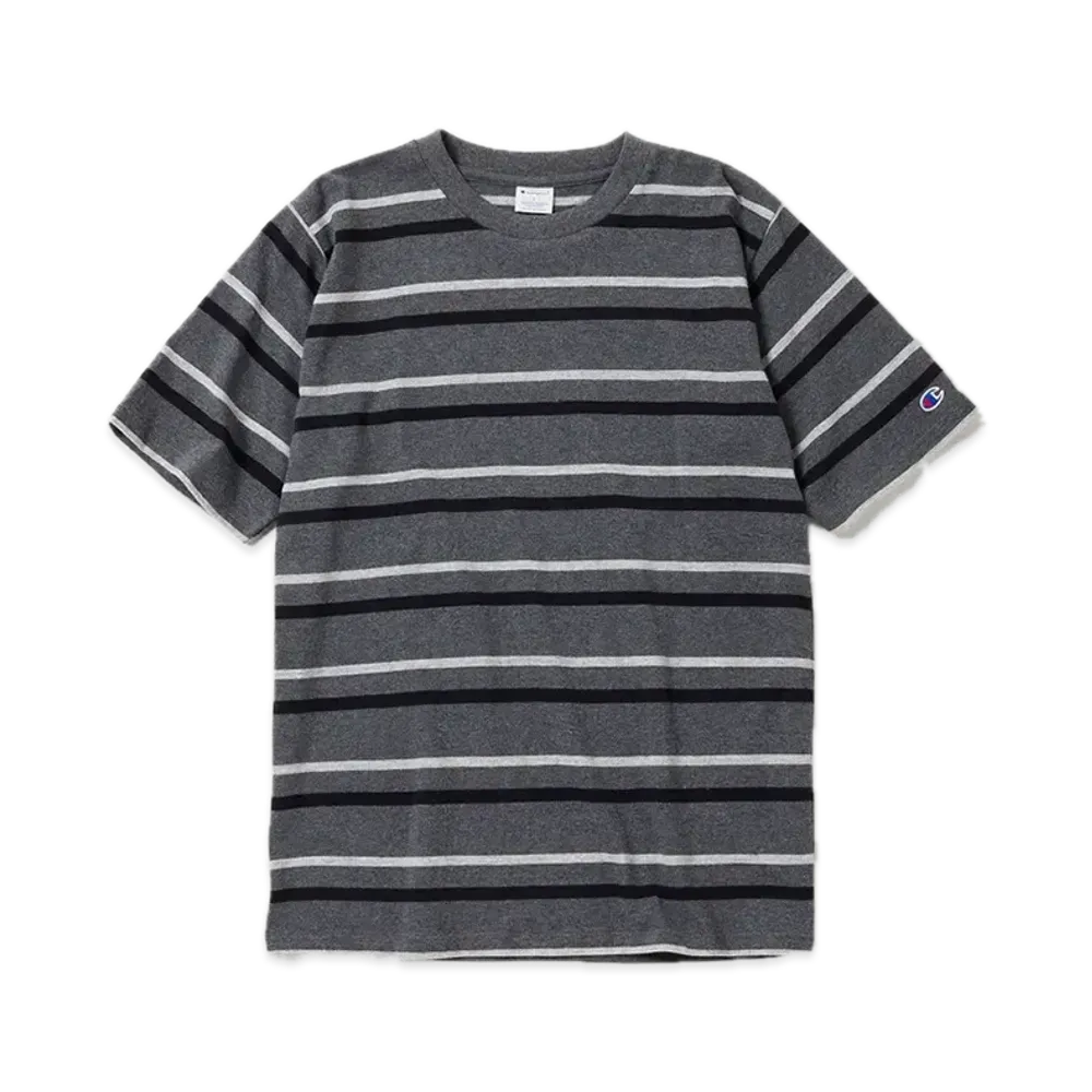 Champion Short Sleeve Striped T-Shirt "Heather Charcoal"