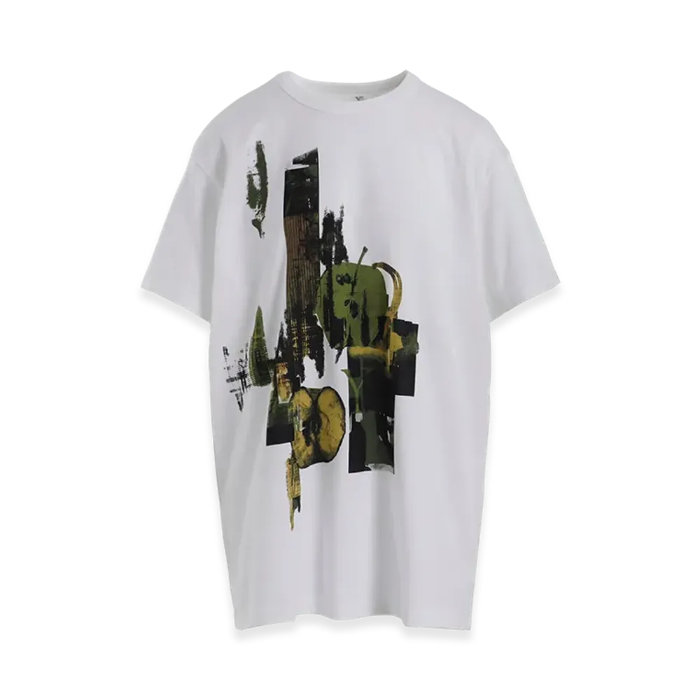 Y's Fruit Print Graphic Half Sleeve T "Off White"