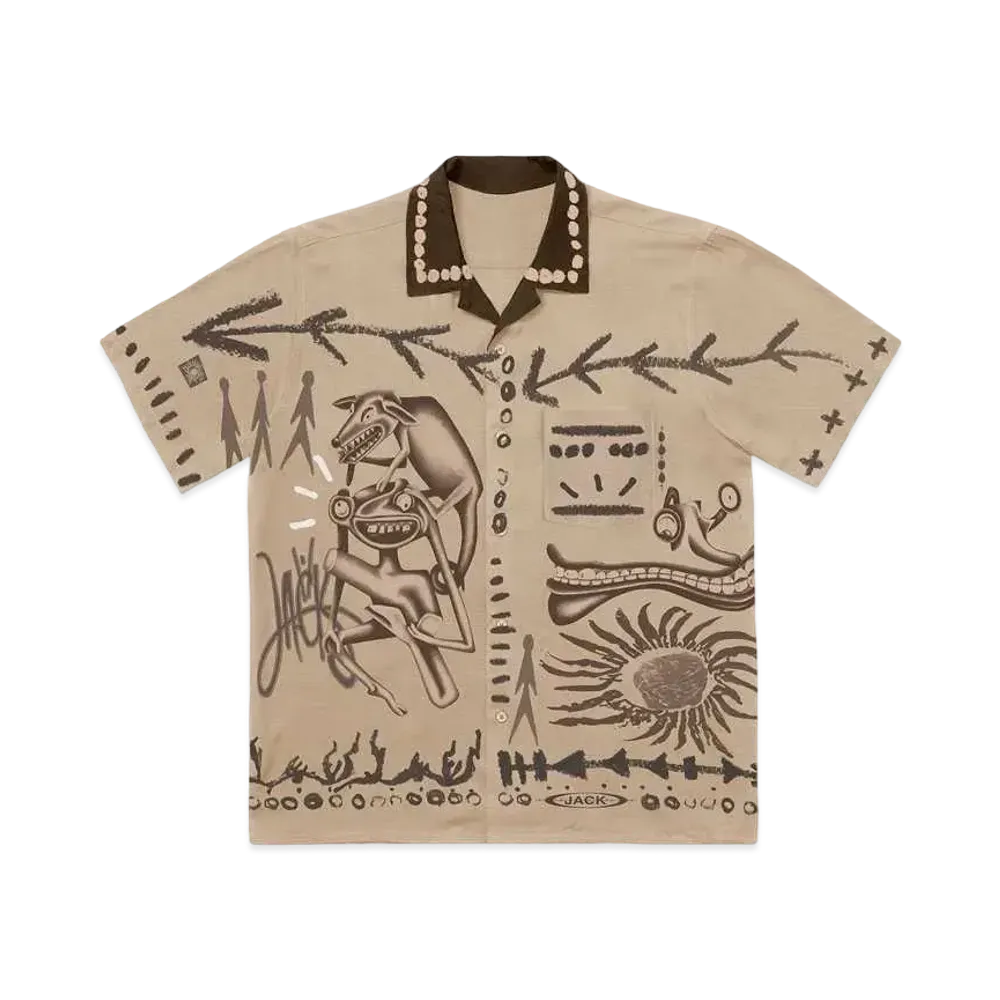 Travis Scott Cactus Jack PAINTER'S BUTTON UP SHIRT "Beige"