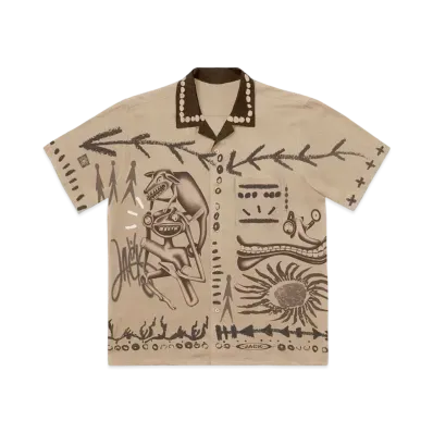 Travis Scott Cactus Jack PAINTER'S BUTTON UP SHIRT "Beige"