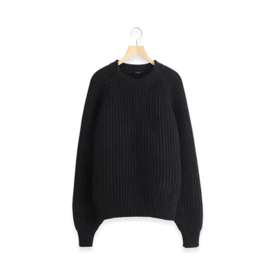 COMOLI Cashmere Washi Military Knit "Black"