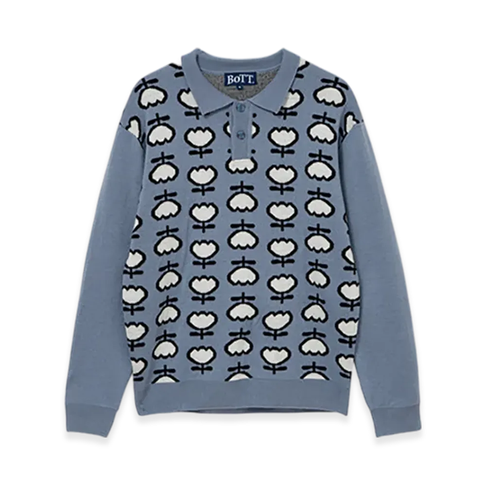BoTT Tulip Knit Polo "Slate Blue"