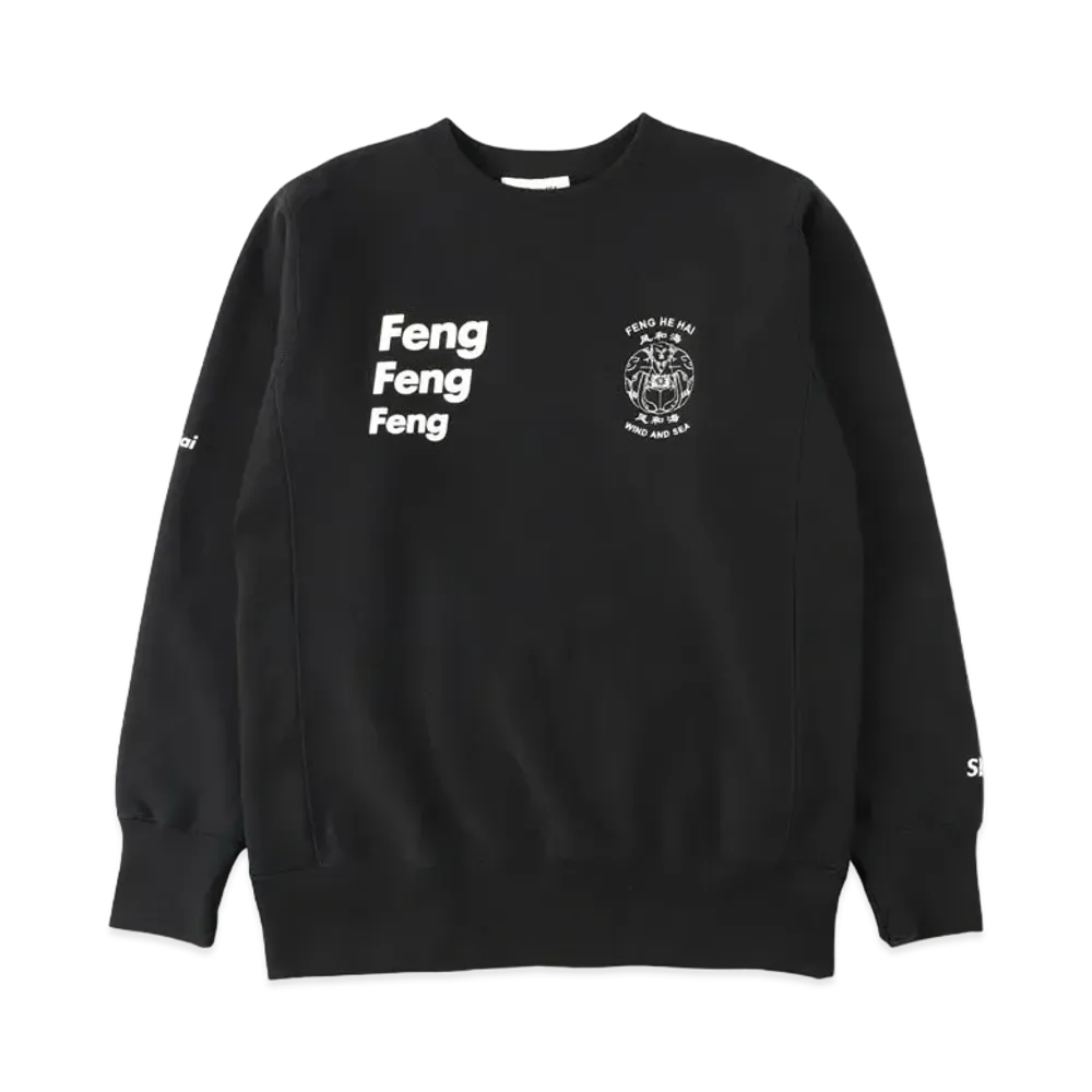 WIND AND SEA WDS (F-H-H) FENG FENG CREW NECK "Black"