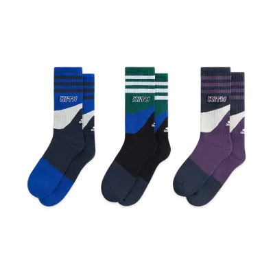 Kith x adidas Football 3 Pack Logo Socks "Multi"