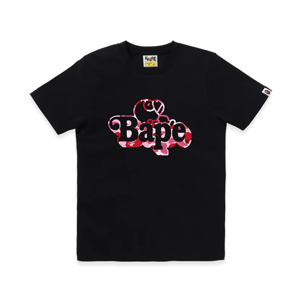 A BATHING APE Ladies Milo On Bape Tee "Black/Pink"