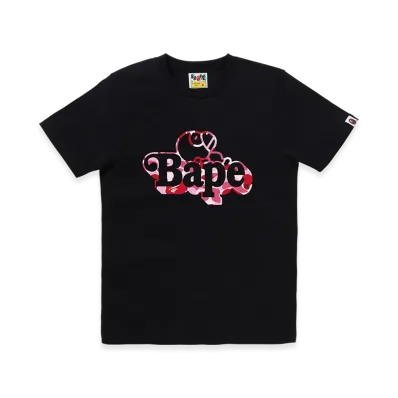 A BATHING APE Ladies Milo On Bape Tee "Black/Pink"