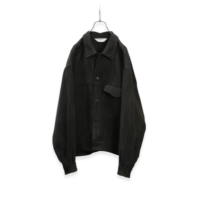 ANCELLM Melange Wool Work Shirt Blouson "Black"