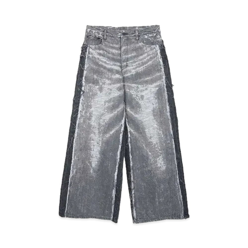 TAAKK WIDE DENIM PANTS "BLACK BLEACH"