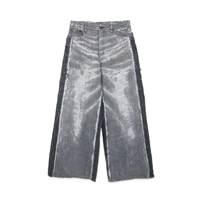TAAKK WIDE DENIM PANTS "BLACK BLEACH"
