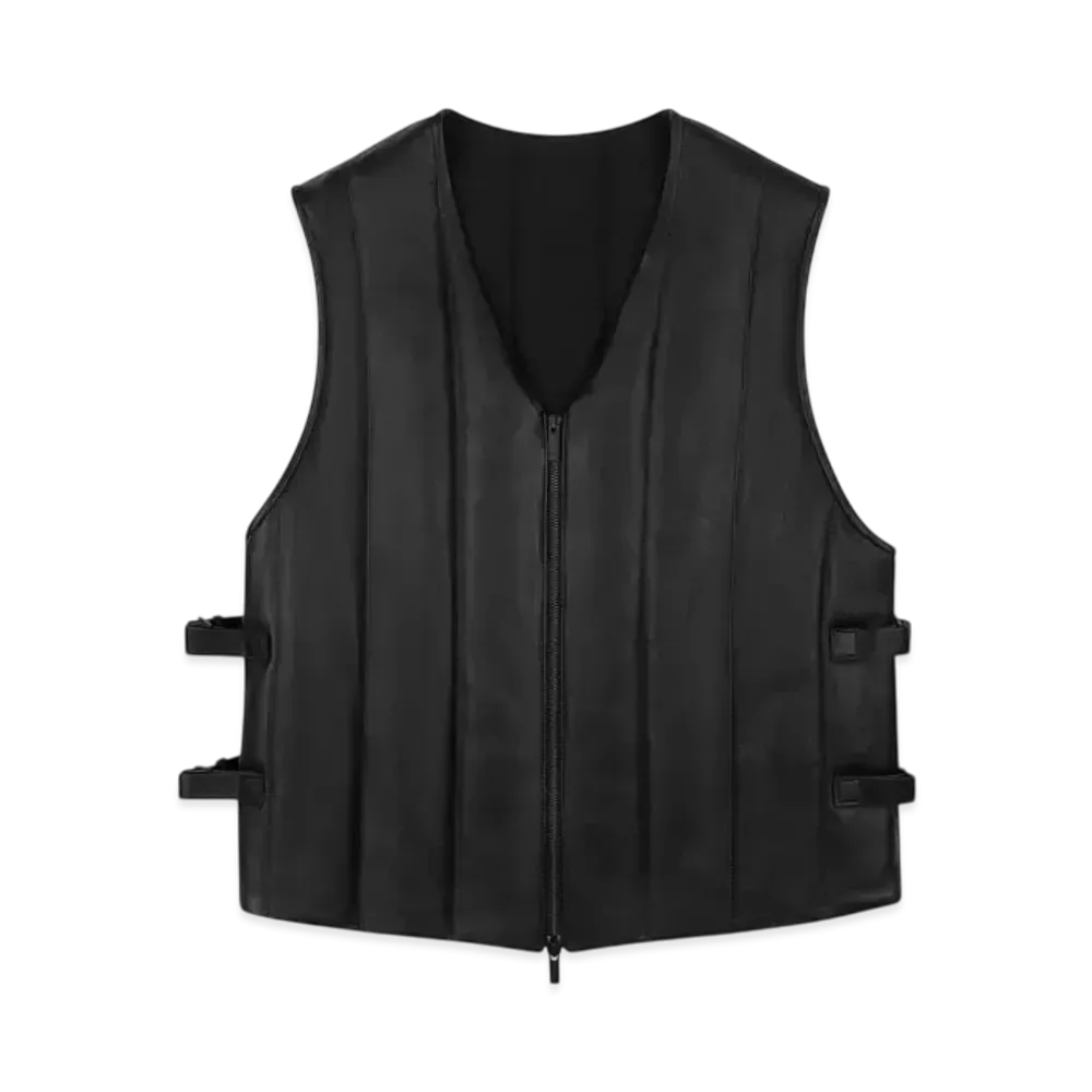 DENIM TEARS Oakland Leather Vest "Black"