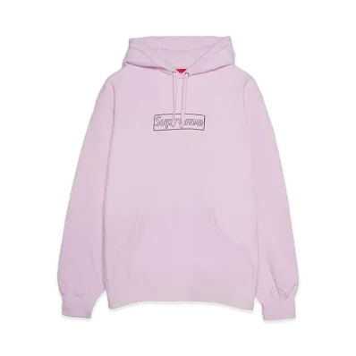 Supreme x KAWS Chalk Logo Hooded Sweatshirt "Pink"(2021)