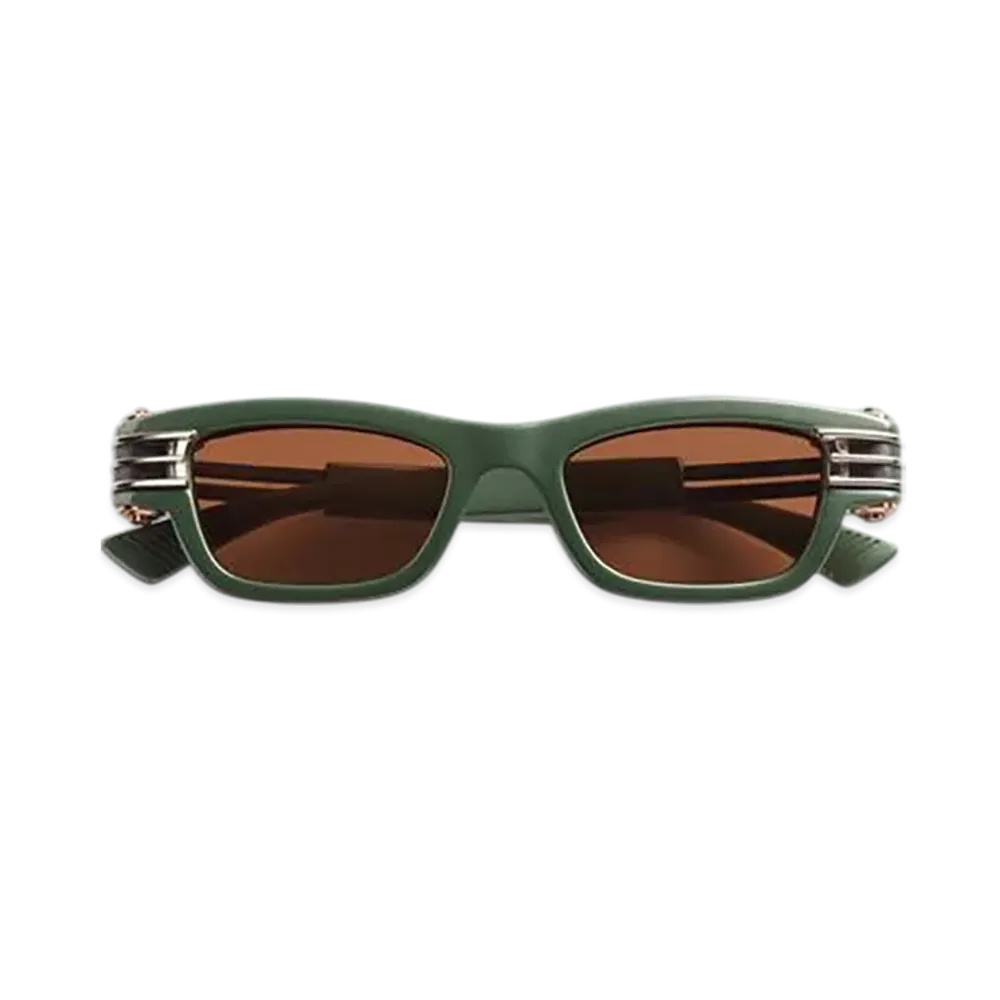 Bottega Veneta Bolt Squared Sunglasses "Green/Copper"