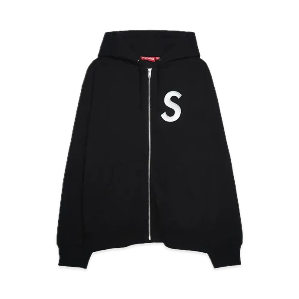 Supreme S Logo Zip Up Hooded Sweatshirt "Black" (FW24)