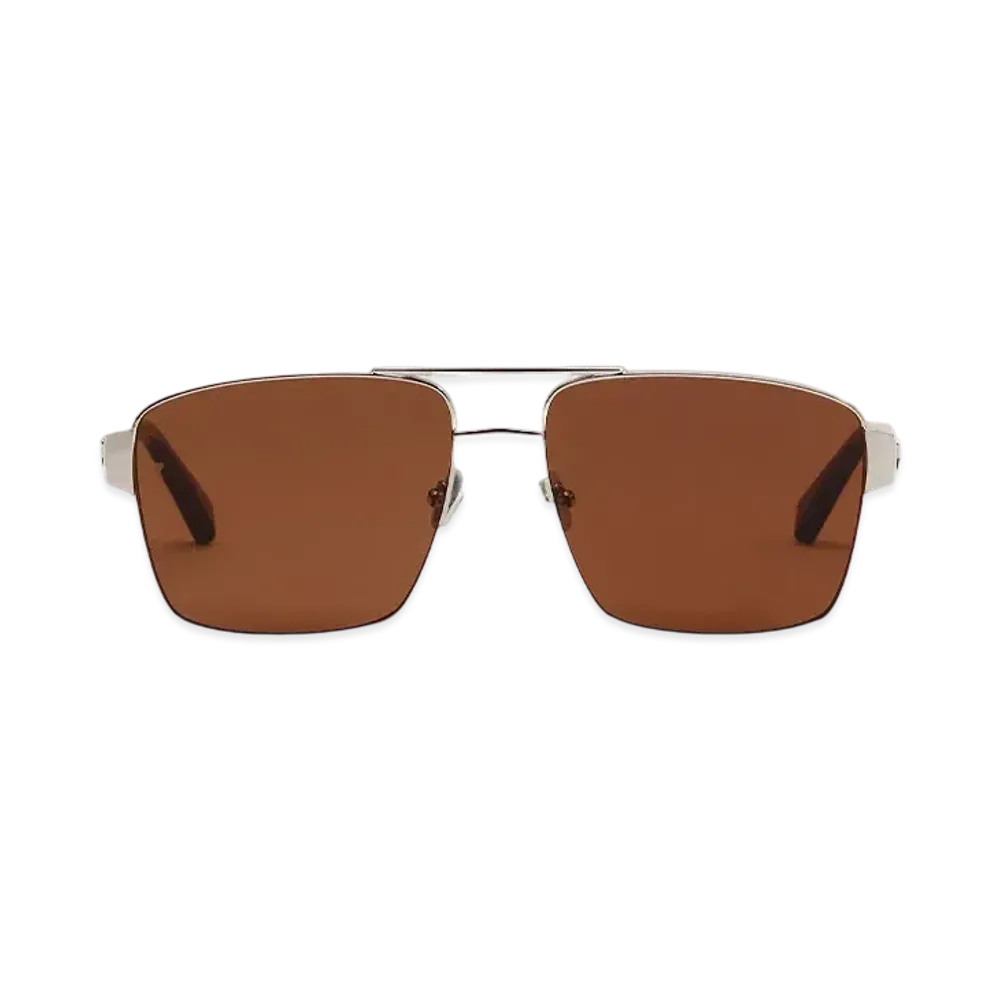 AMI PARIS Stainless Steel 75007 Sunglasses "Argent/Aubergine"