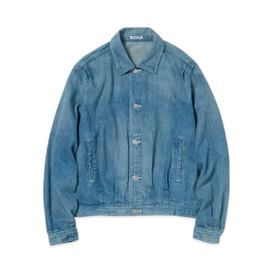AURALEE Selvedge Faded Light Denim Blouson "Light Indigo"