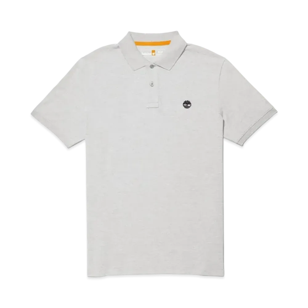 Timberland Men's Short Sleeve Oyster River Chest Logo Polo Shirt "Medium Grey Heather"