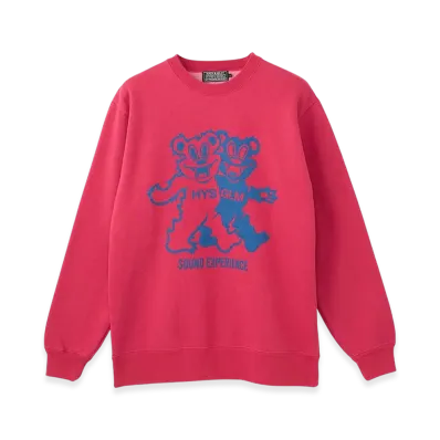 HYSTERIC GLAMOUR Fire Bear Party Sweatshirt "Pink"