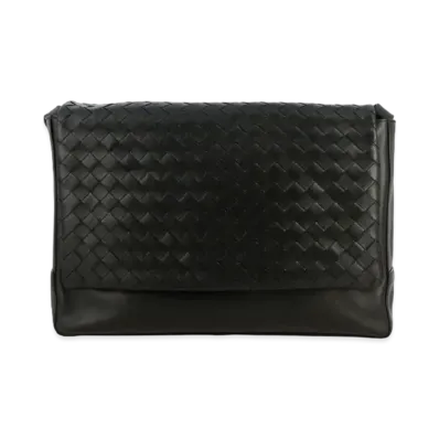 Bottega Veneta Intrecciato Leather Shoulder Bag "Black"