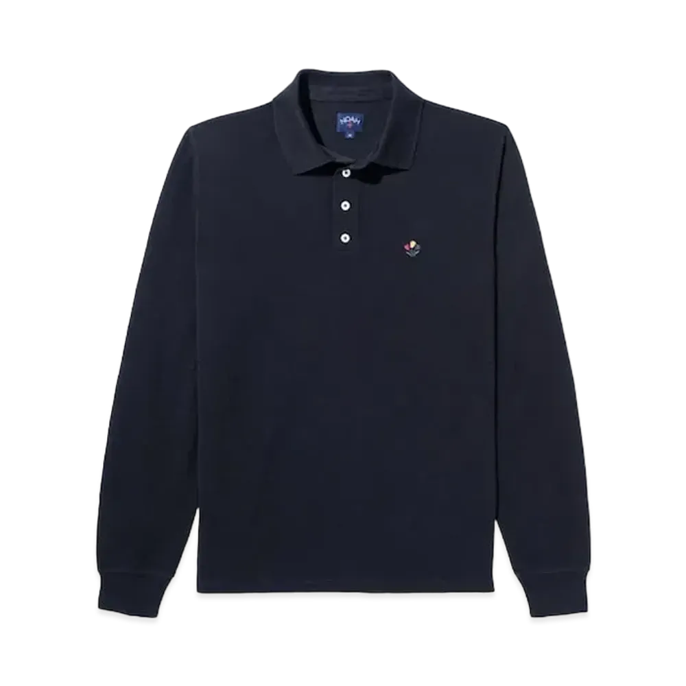 Noah Long Sleeve Pique Polo "Black"