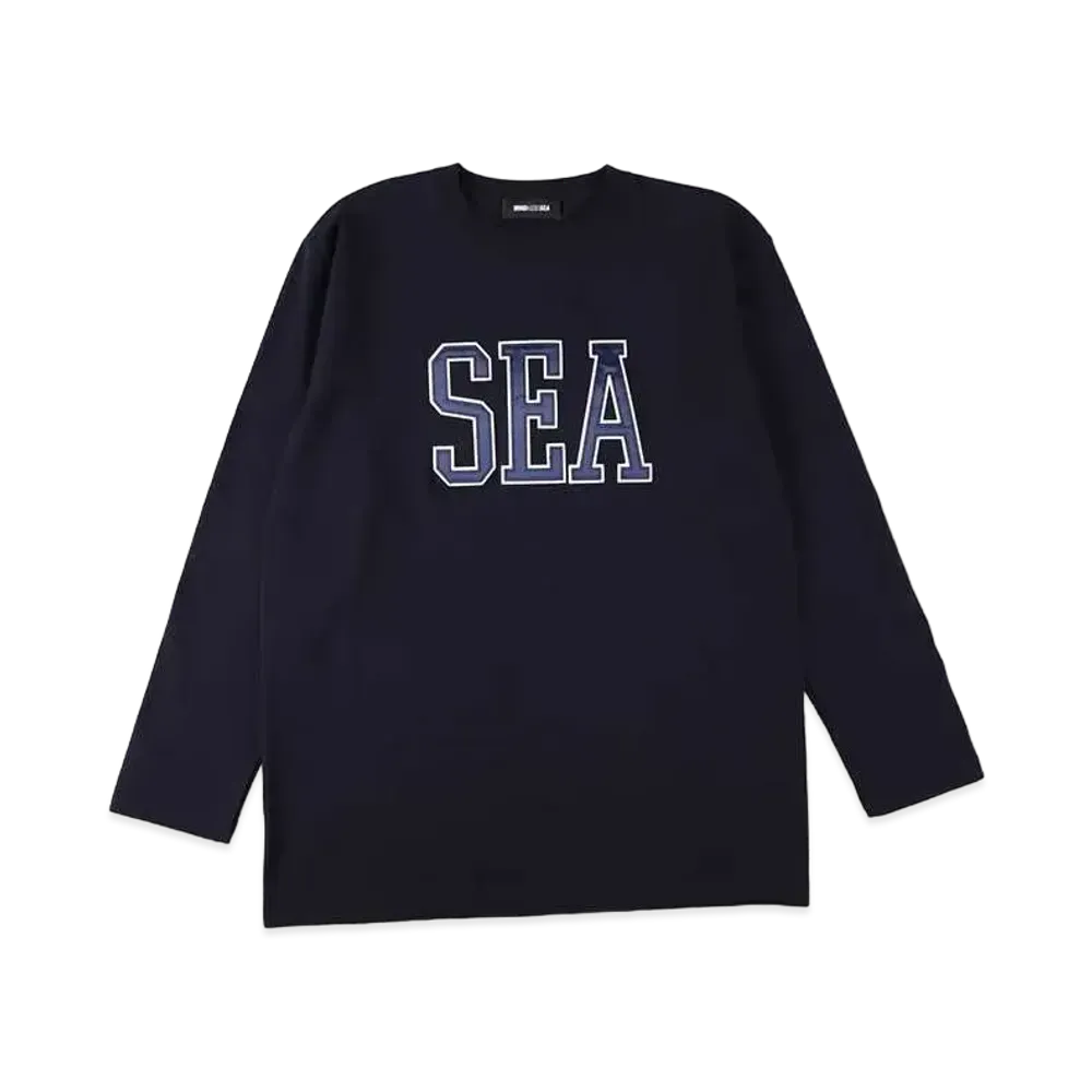 WIND AND SEA Satin Patch L/S Tee "Navy"