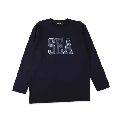 WIND AND SEA Satin Patch L/S Tee "Navy"