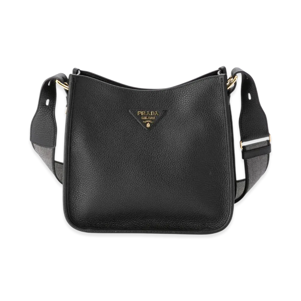 PRADA Vittelo Daino Soft Shoulder "Black"