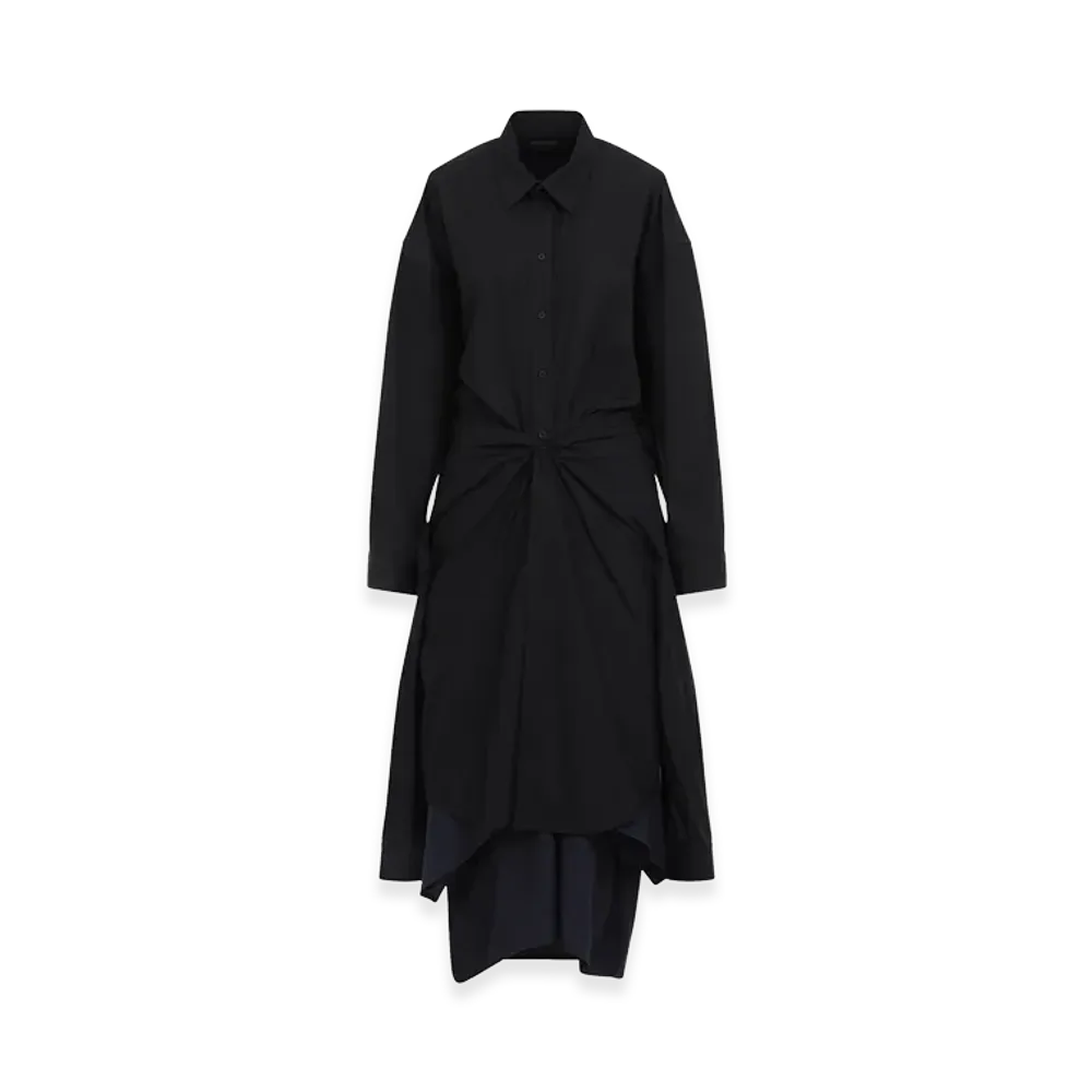 BALENCIAGA Women's Maxi Patched Shirt "Black"