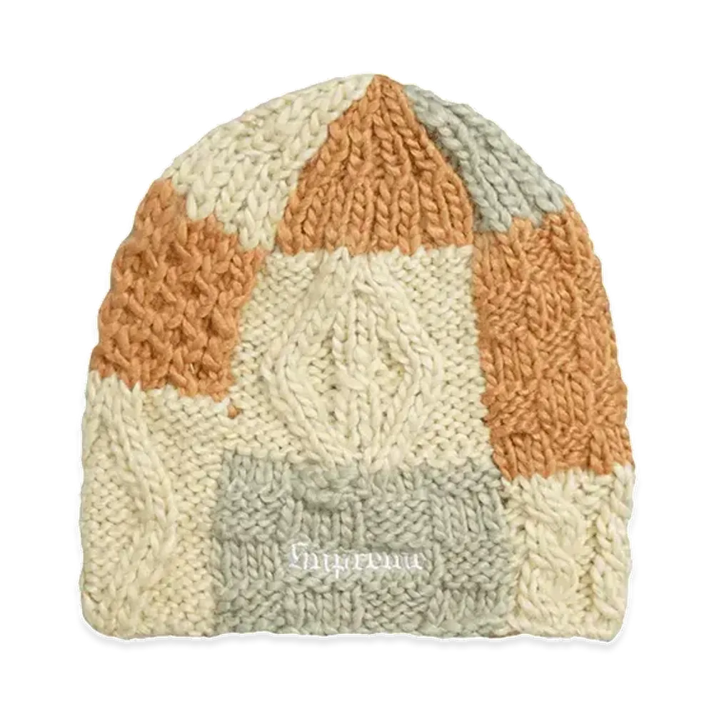 Supreme Block Knit Beanie "Natural"