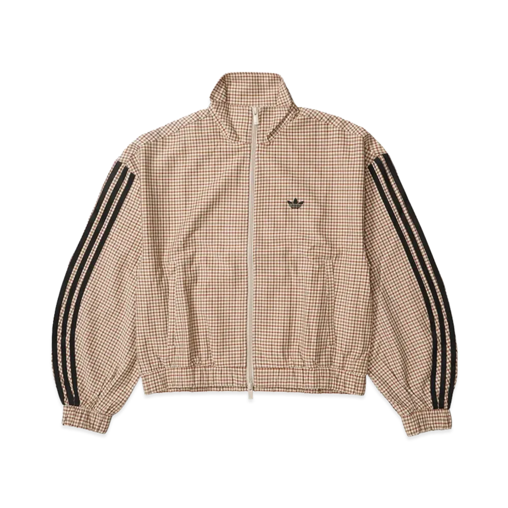 adidas Women's Plaid Track Top "Crystal Linen"
