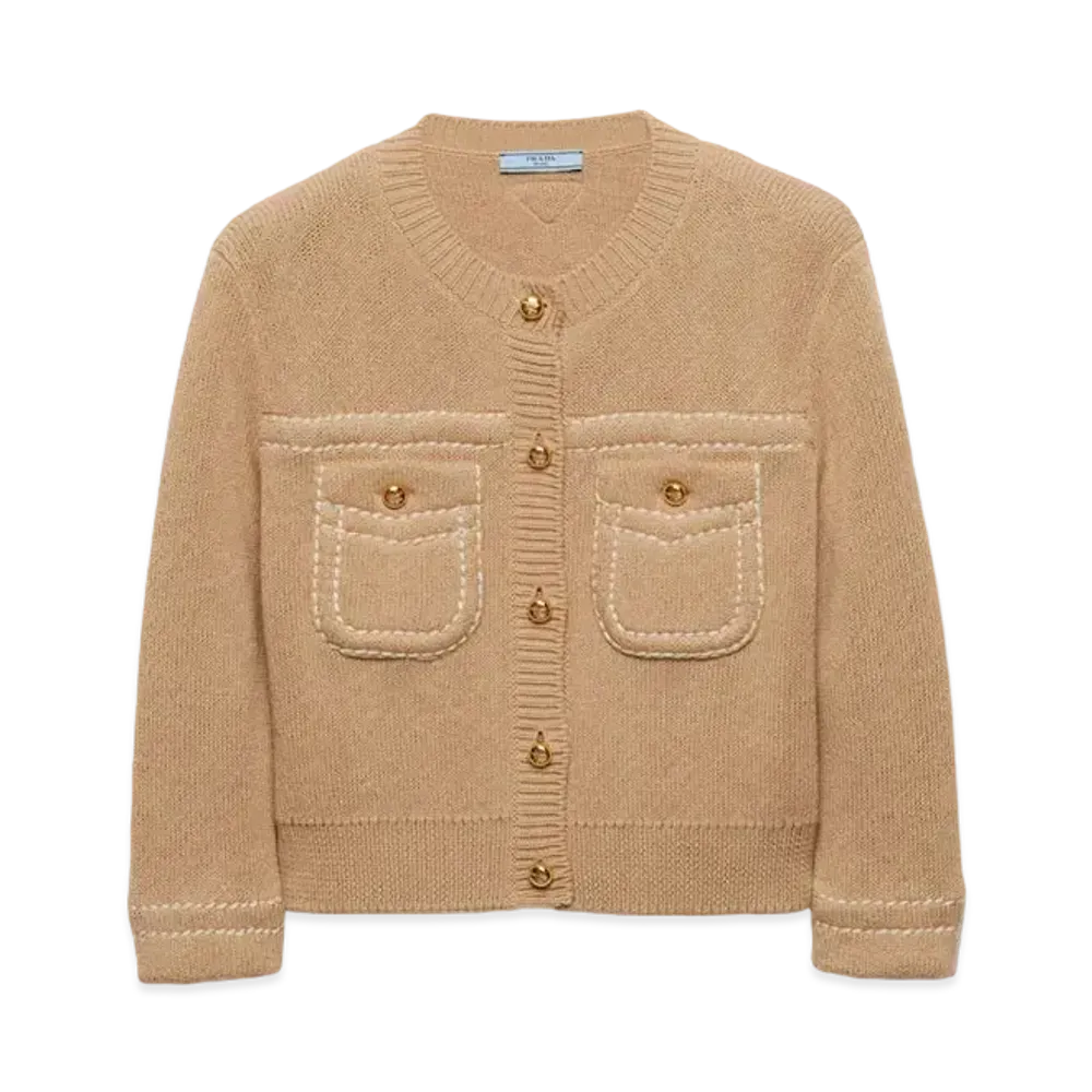 PRADA Women's Cotton Cardigan "Light Beige"