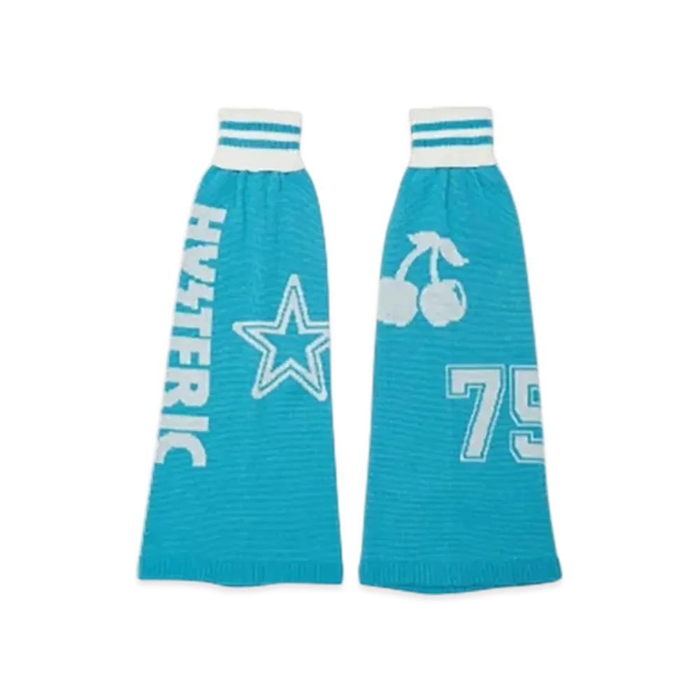 HYSTERIC GLAMOUR Hysteric Logo Jacquard Leg Warmers "Blue"