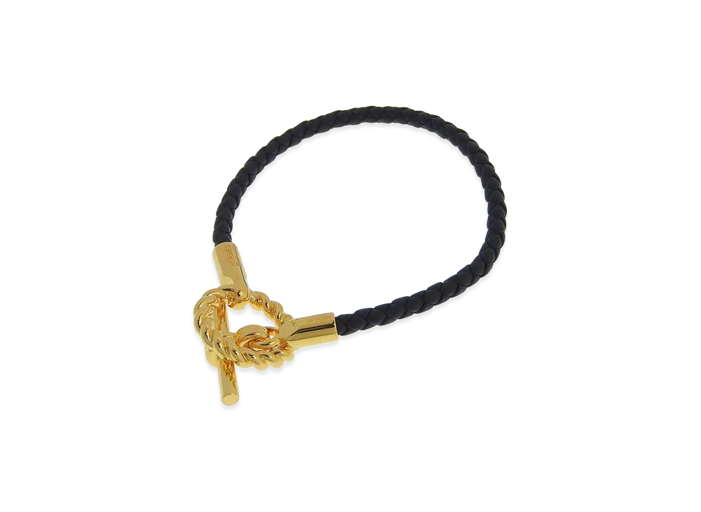Hermes Women's Bracelet Leather "Gold/Black"