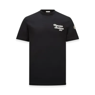 MONCLER Embroidered Logo Cotton T-Shirt "Navy Blue"