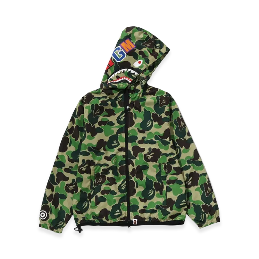 A BATHING APE Women's ABC Camo Shark Hoodie Jacket "Green"
