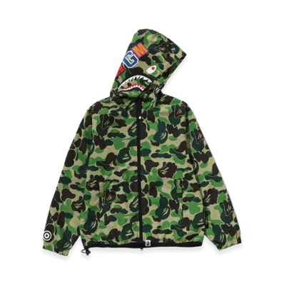 A BATHING APE Women's ABC Camo Shark Hoodie Jacket "Green"