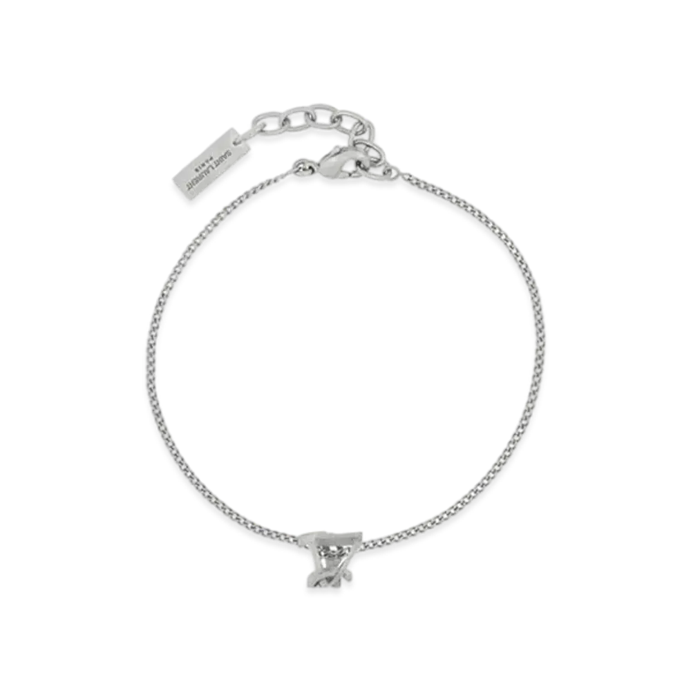Saint Laurent Opyum Twist Bracelet In Metal "Mirror"