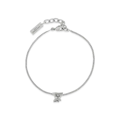 Saint Laurent Opyum Twist Bracelet In Metal "Mirror"