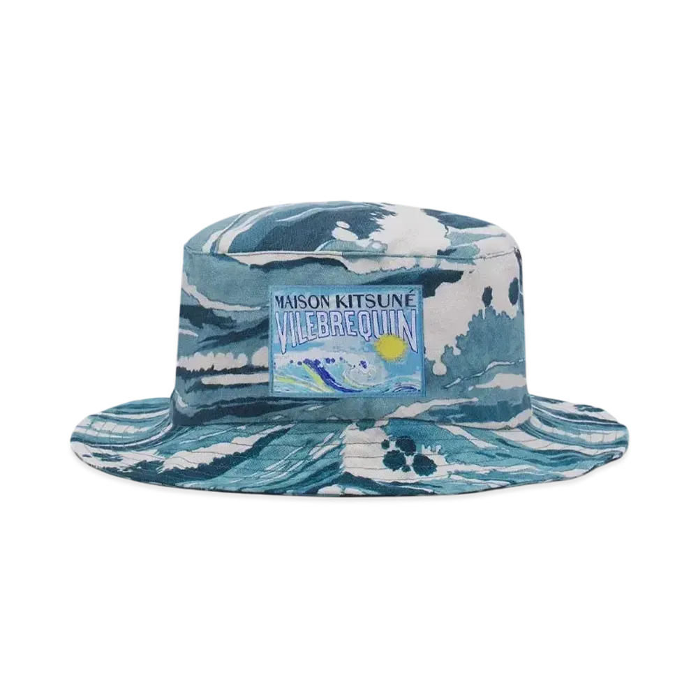 Maison Kitsune x Vilebrequin Bucket Hat "Storm Blue Design"