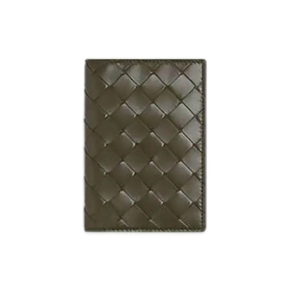 Bottega Veneta Intrecciato Passport Case "Cypress/Ice"