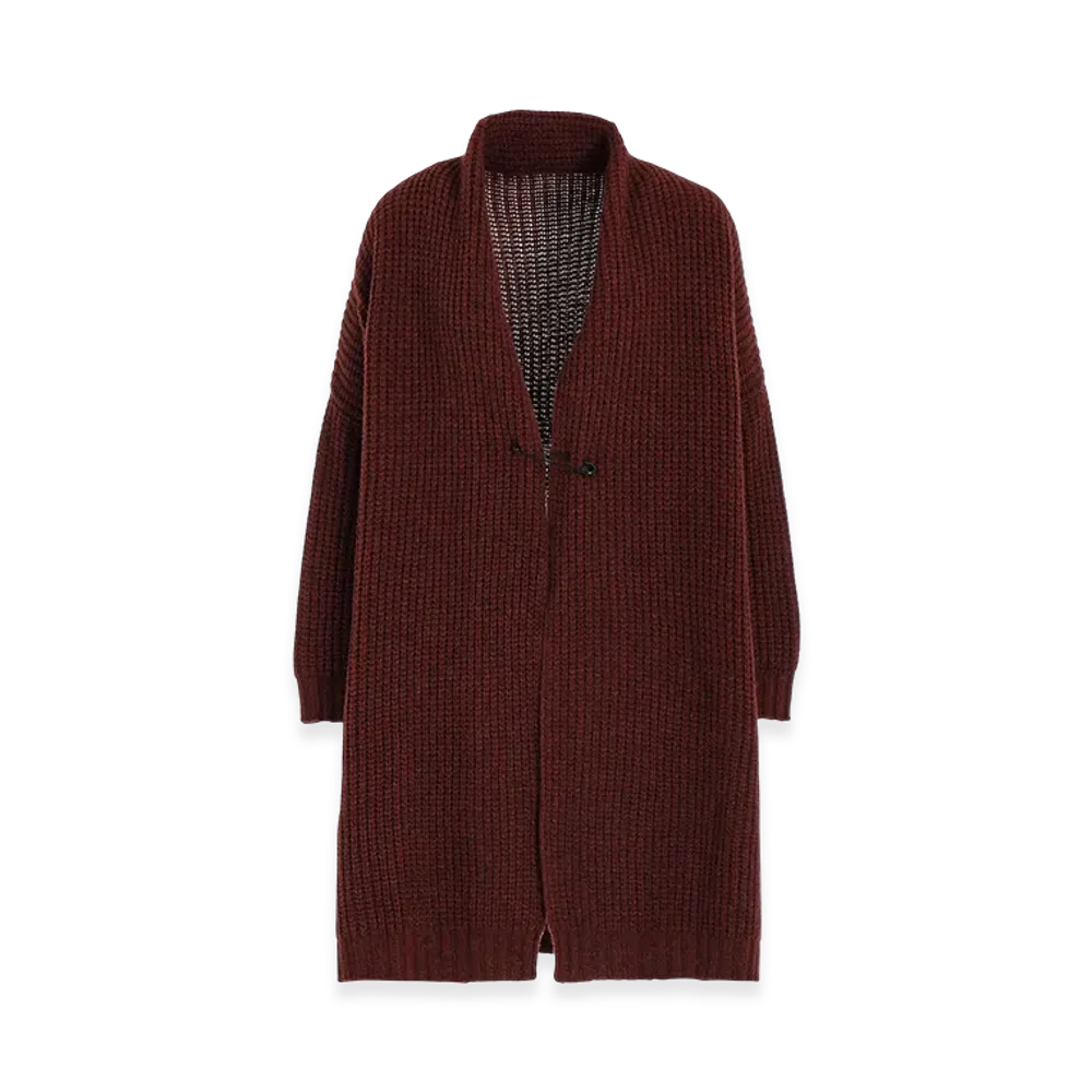 Y's Wool Knit Cardigan "Wine"