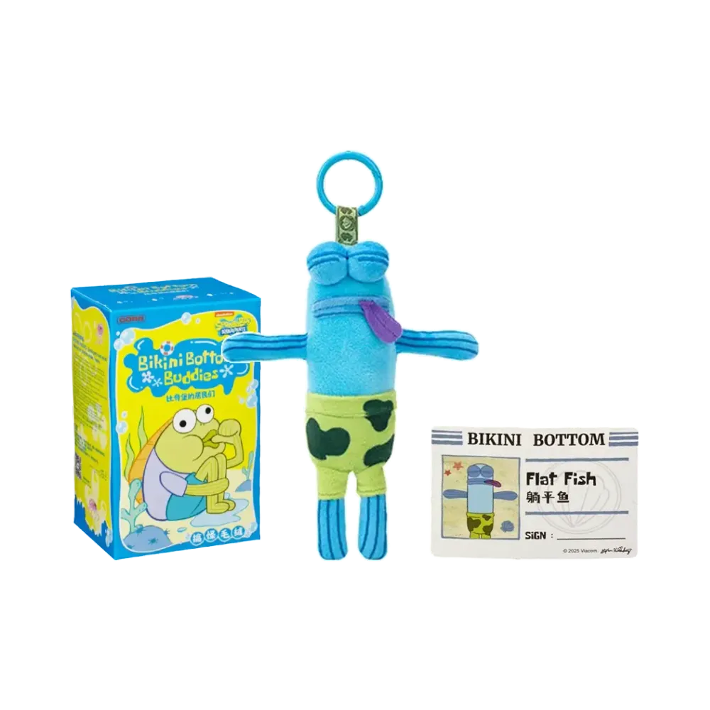 POP MART SpongeBob Bikini Bottom Buddies Funny Plush Series Flat Fish