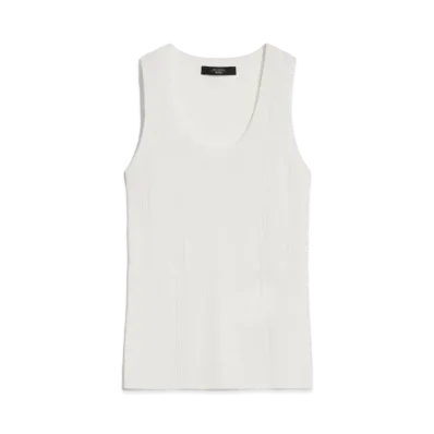 Max Mara Ceylon Viscose Vest Top "White"
