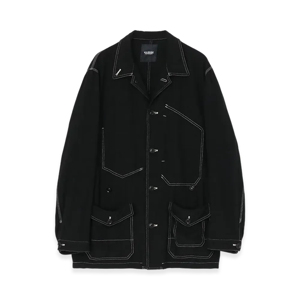 WILDSIDE YOHJI YAMAMOTO Fulling Wool Shirt Jacket "Black"